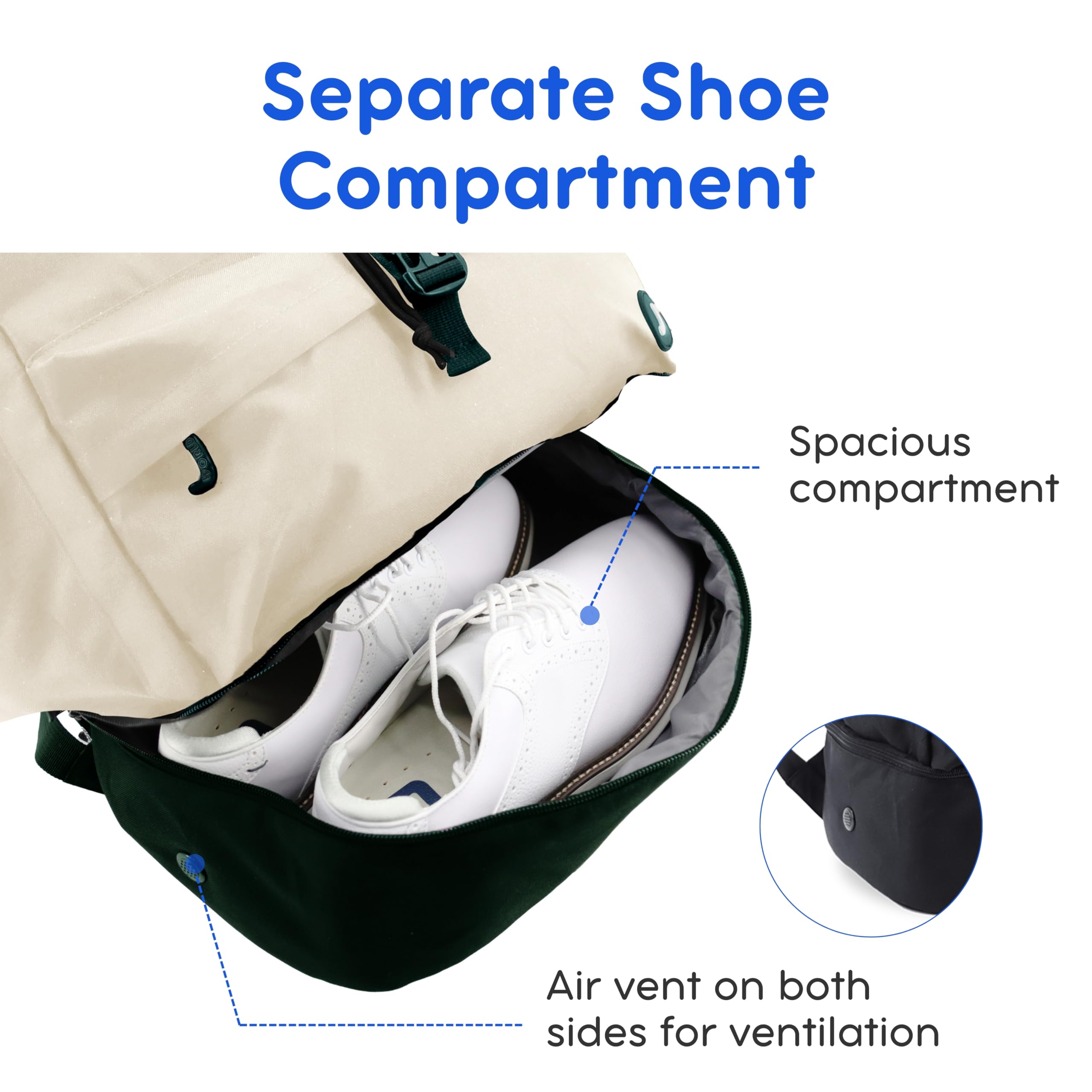 J World Ace 2 Racket Tennis Backpack for Women Men. Badminton Squash Pickleball Bag. Kids Sports Gym Bag w/Shoe Compartment - Image 3