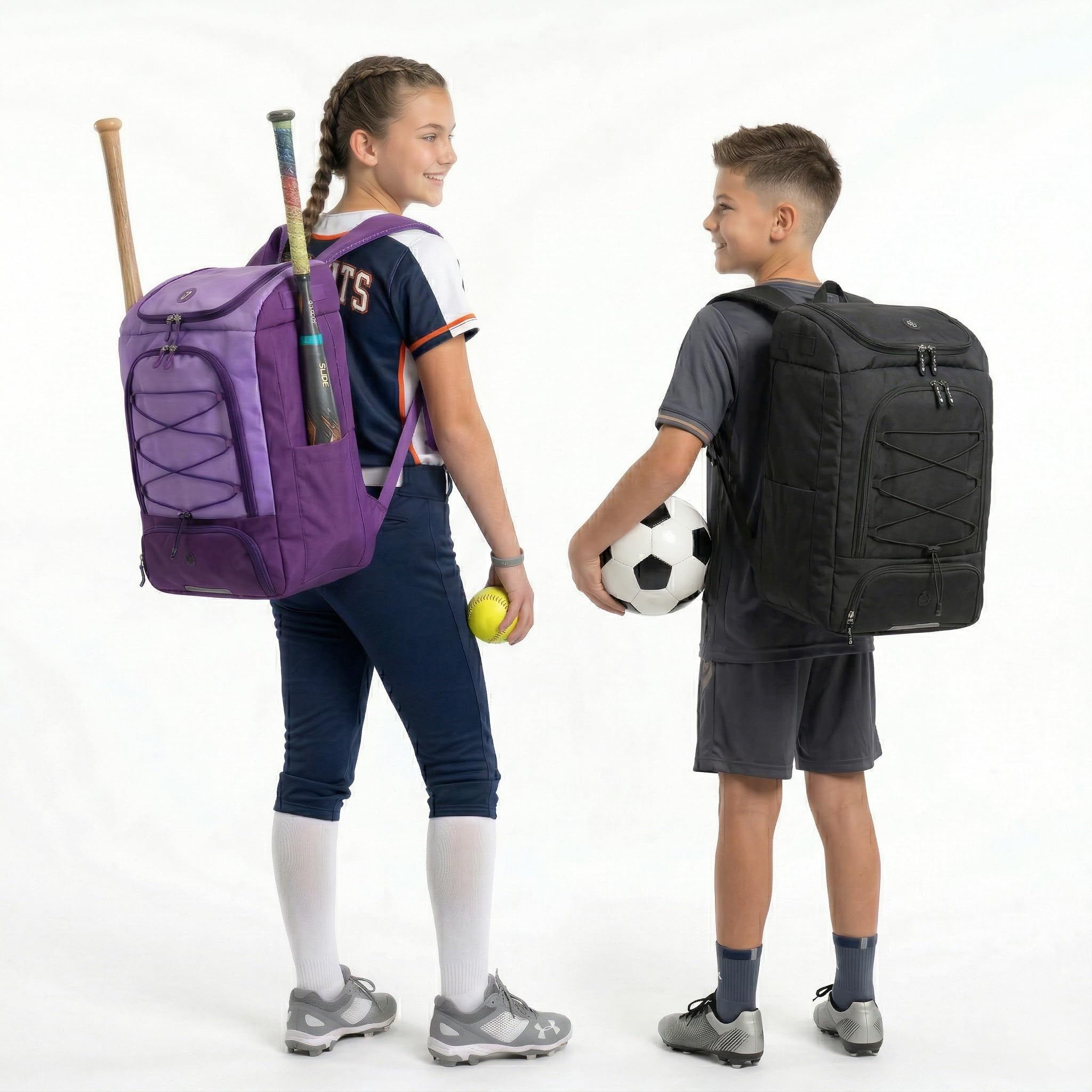 J World Athlete Sports Ball & Baseball Bag. Soccer Volleyball Basketball Backpack Women Men. Kids Softball Bat Bag Girls Boys - Image 4