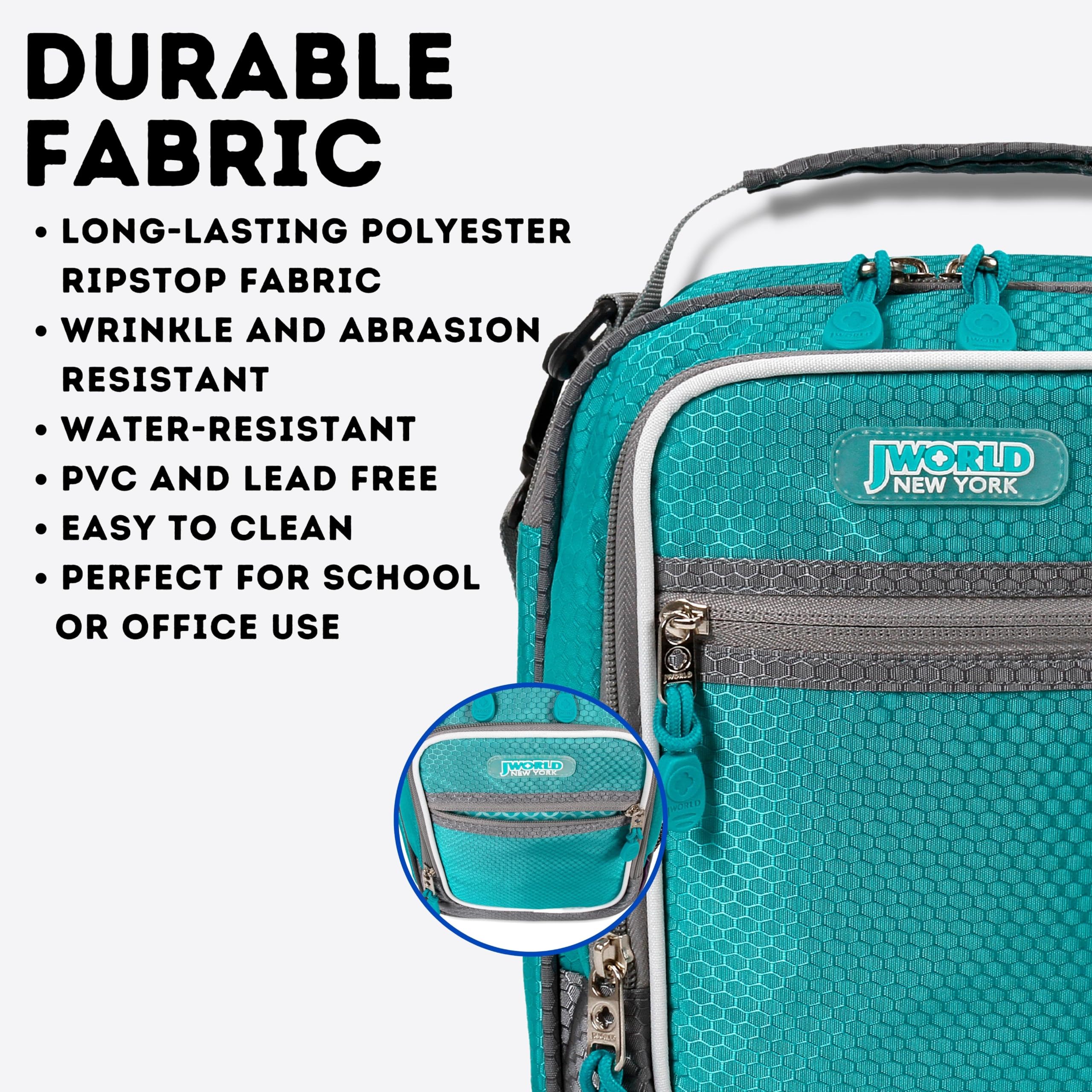 J World Cara Lunch Bag. Insulated Lunch-Box for Boys Girls Adults, Mint - Image 4