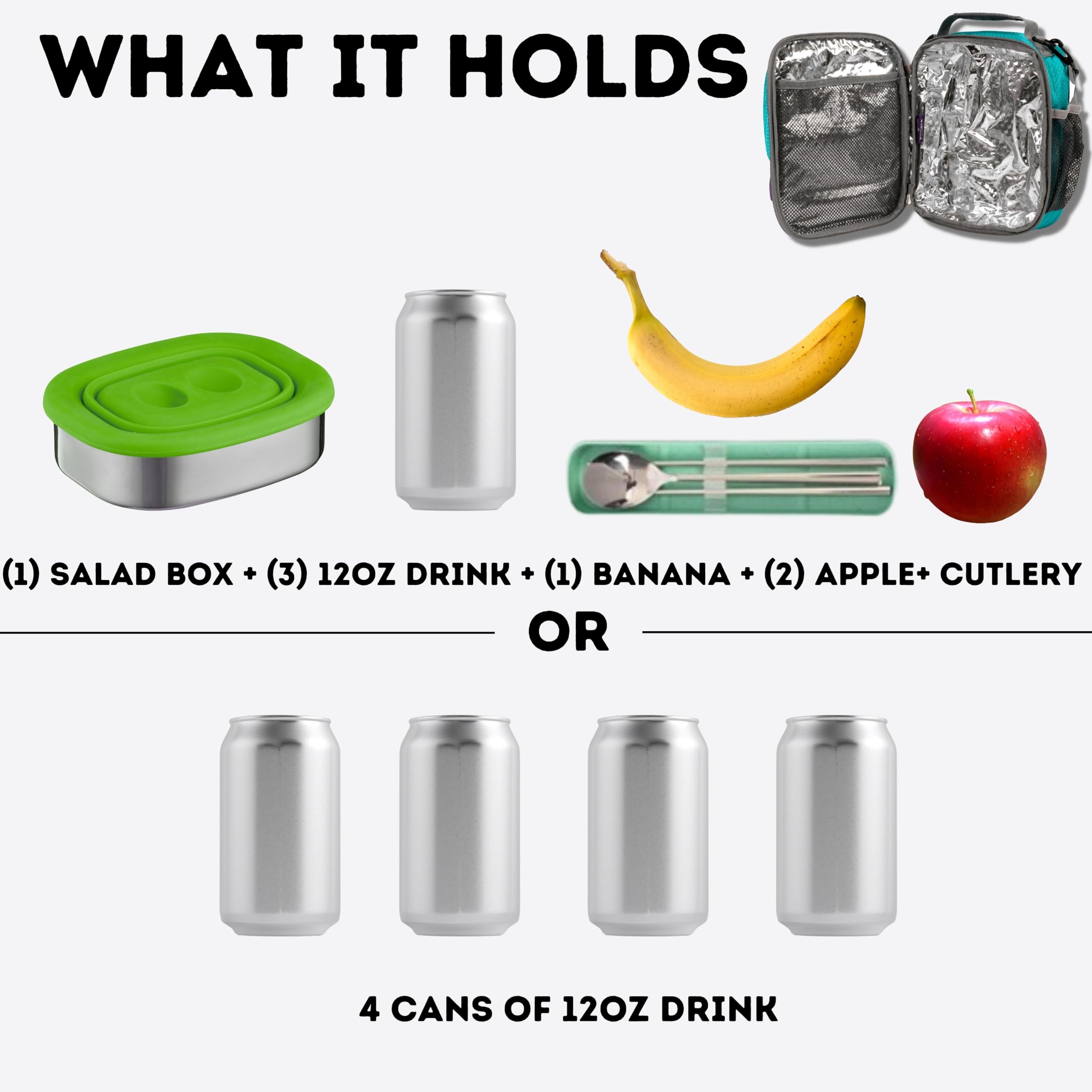 J World Cara Lunch Bag. Insulated Lunch-Box for Boys Girls Adults, Mint - Image 6