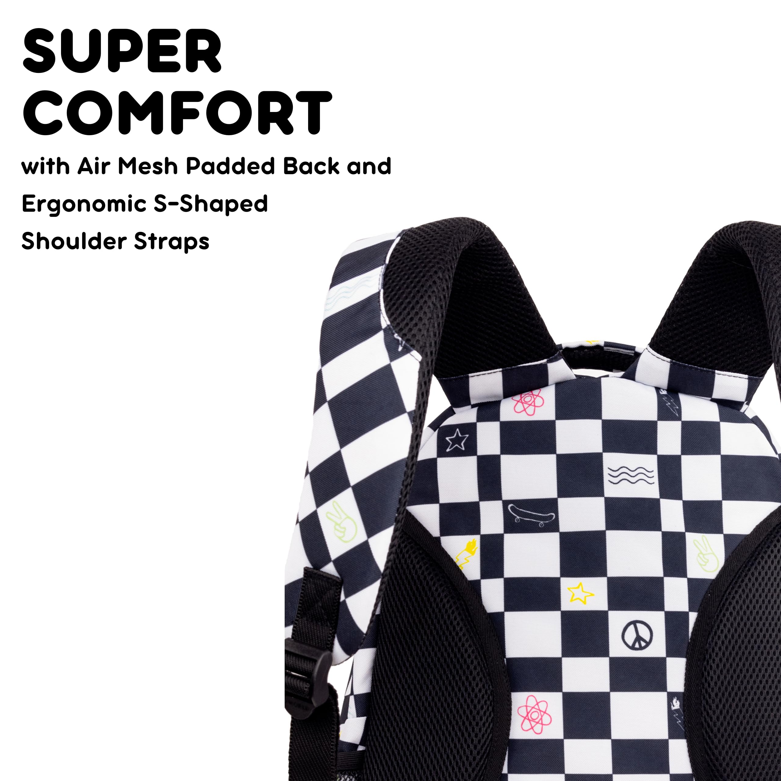 J World Cornelia Middle School Backpack for Kids. Student Laptop Bookbag, Icon Checkers - Image 5