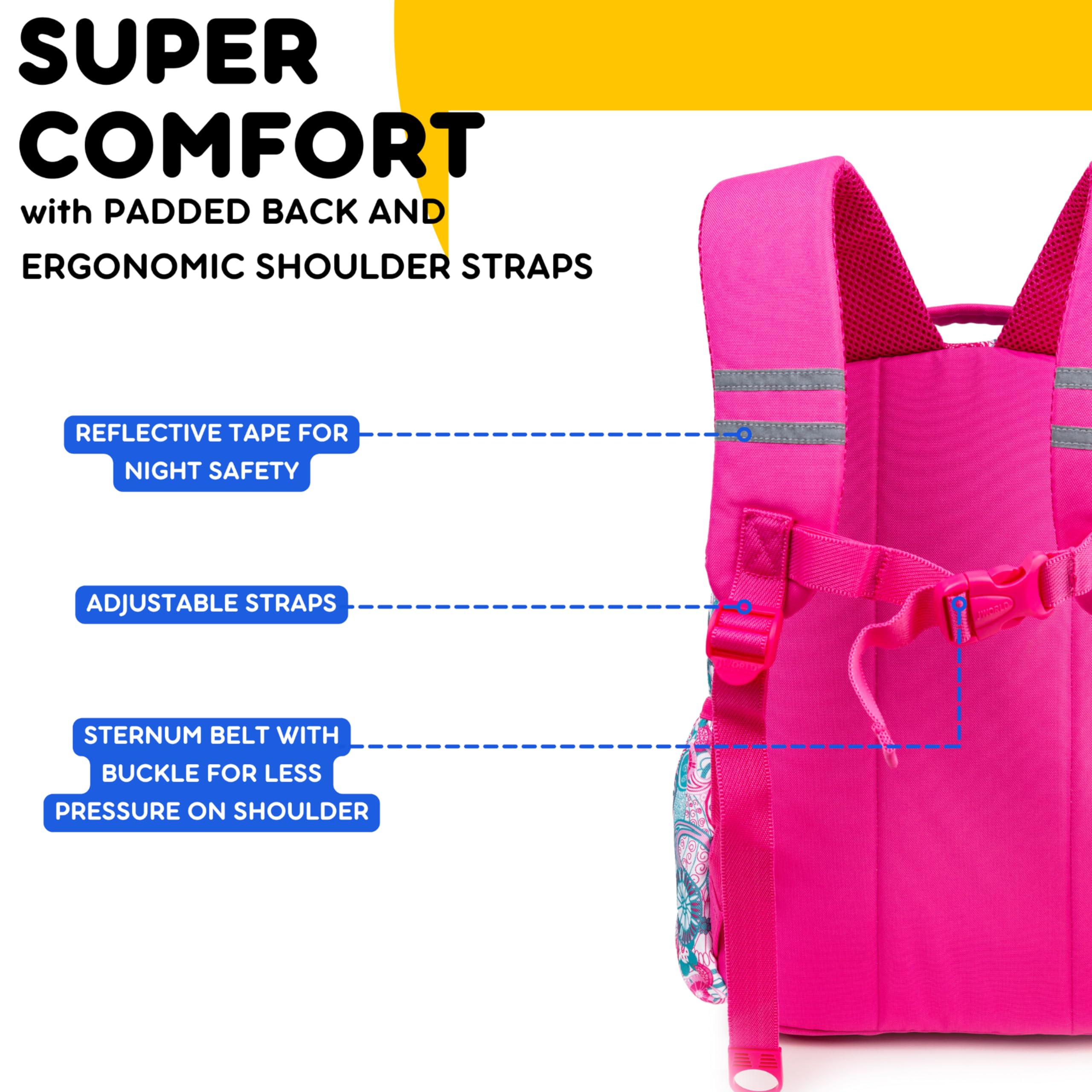 J World Duet Kids Backpack & Lunch Box Set For Boys & Girls Pre-K to Elementary School, Blue Raspberry - Image 5