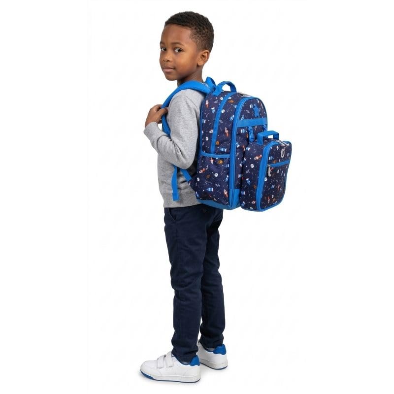 J World Duet Kids Backpack & Lunch Box Set For Boys & Girls Pre-K to Elementary School, Blue Raspberry - Image 8