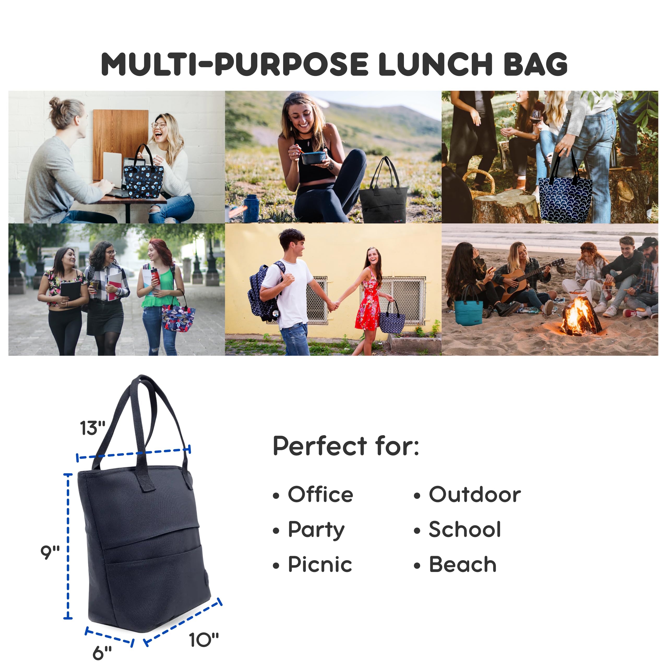 J World Lola Lunch Tote Bag Insulated Lunch-Box for Women & Teen Girls - Image 7