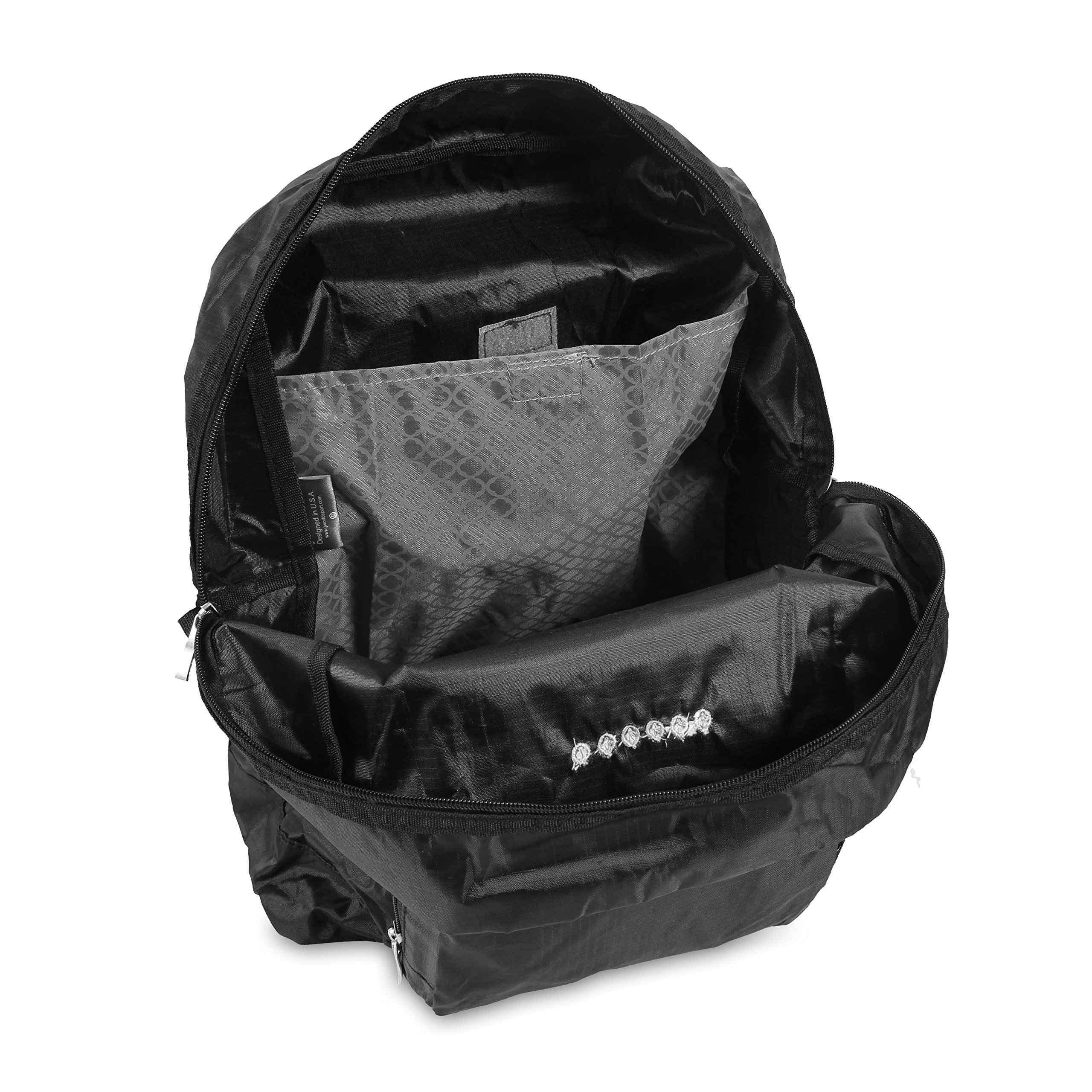 J World New York Buena Folding Backpack, Black - Image 6