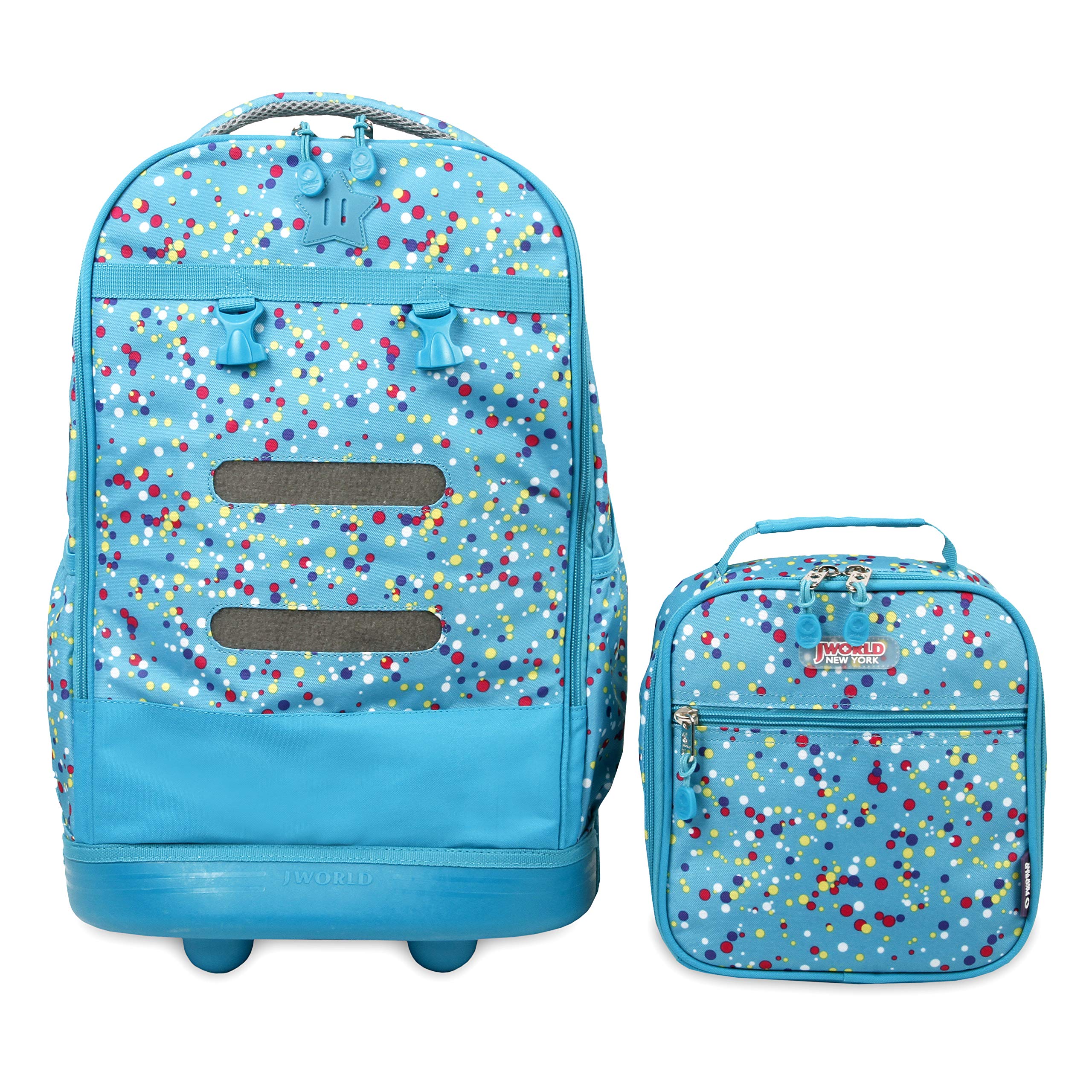J World New York Kids' Duo Rolling Backpack with Lunch Box Set, COLOR DOTS, One size - Image 4