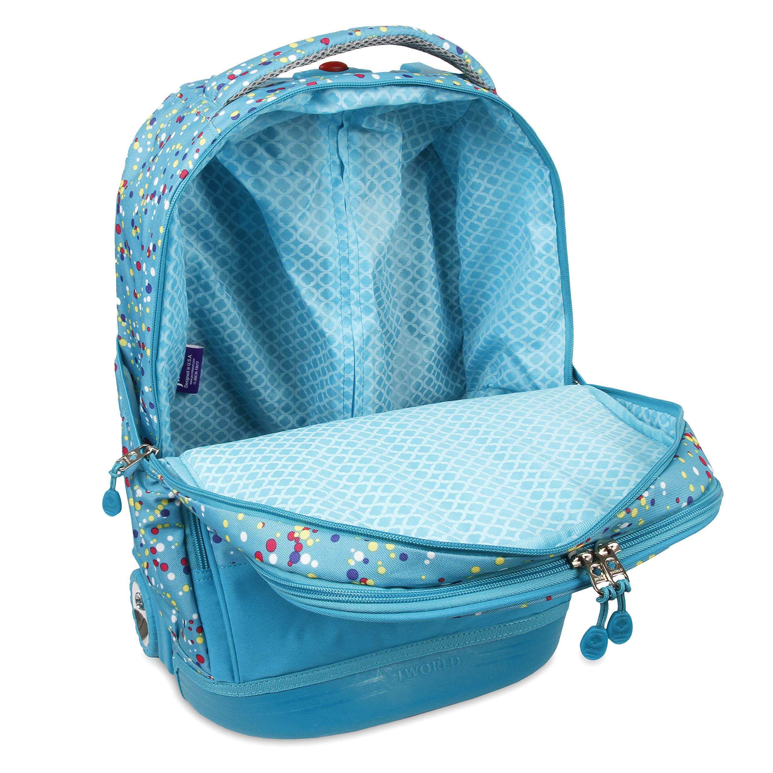 J World New York Kids' Duo Rolling Backpack with Lunch Box Set, COLOR DOTS, One size - Image 6