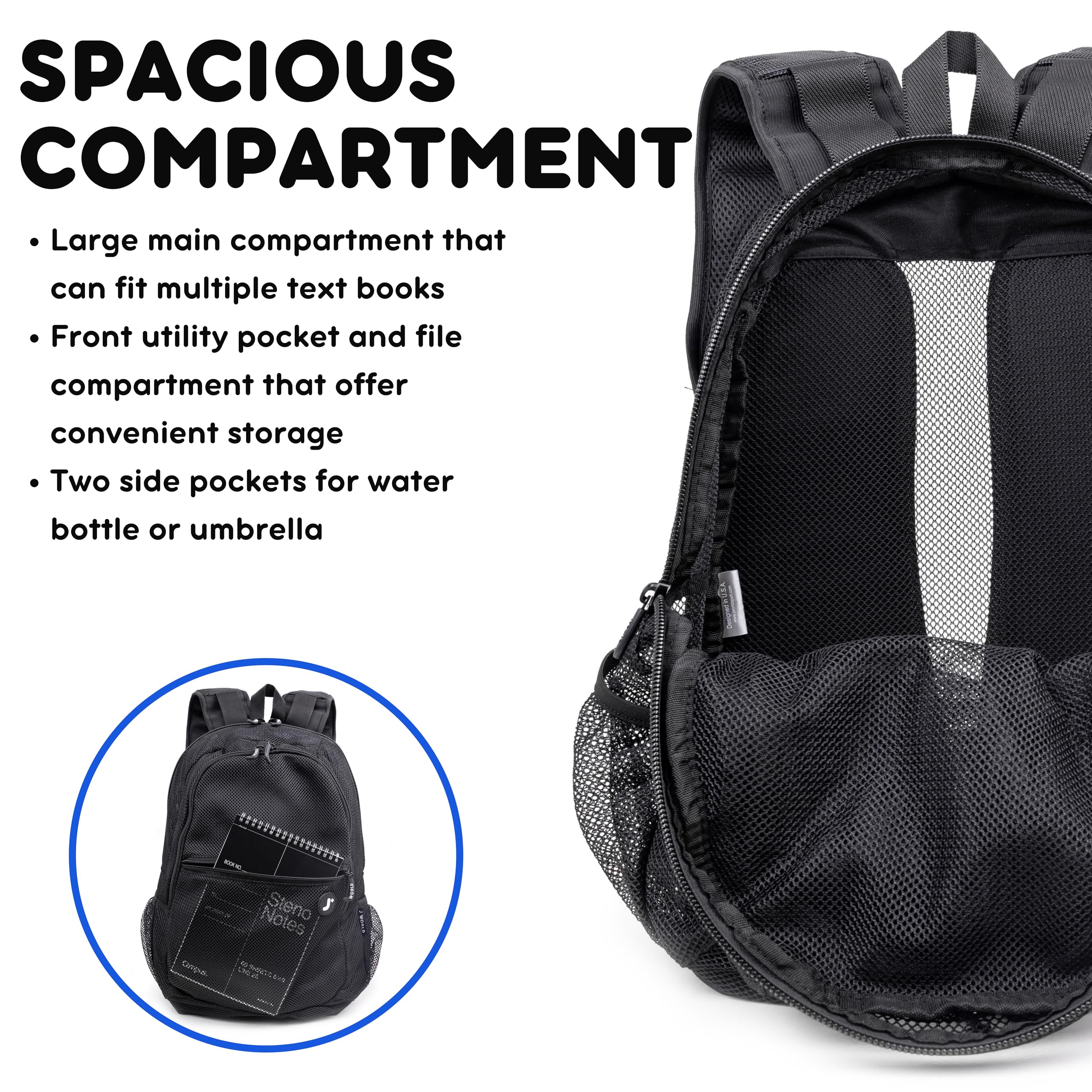J World New York Mesh Backpack - Image 5