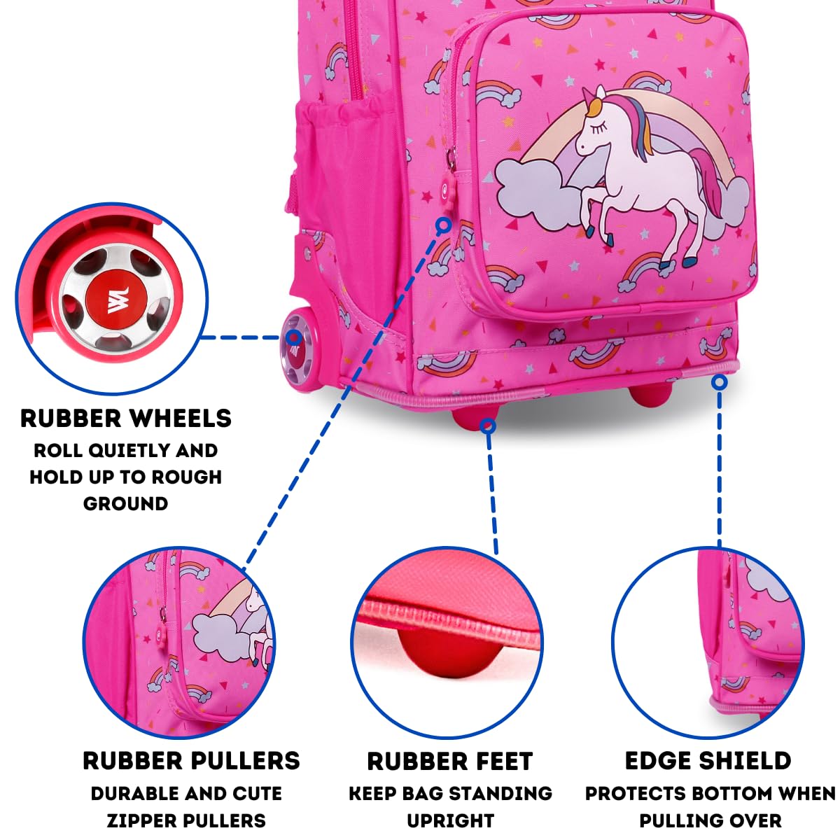 J World New York Sparkle Rolling Backpack - Image 4