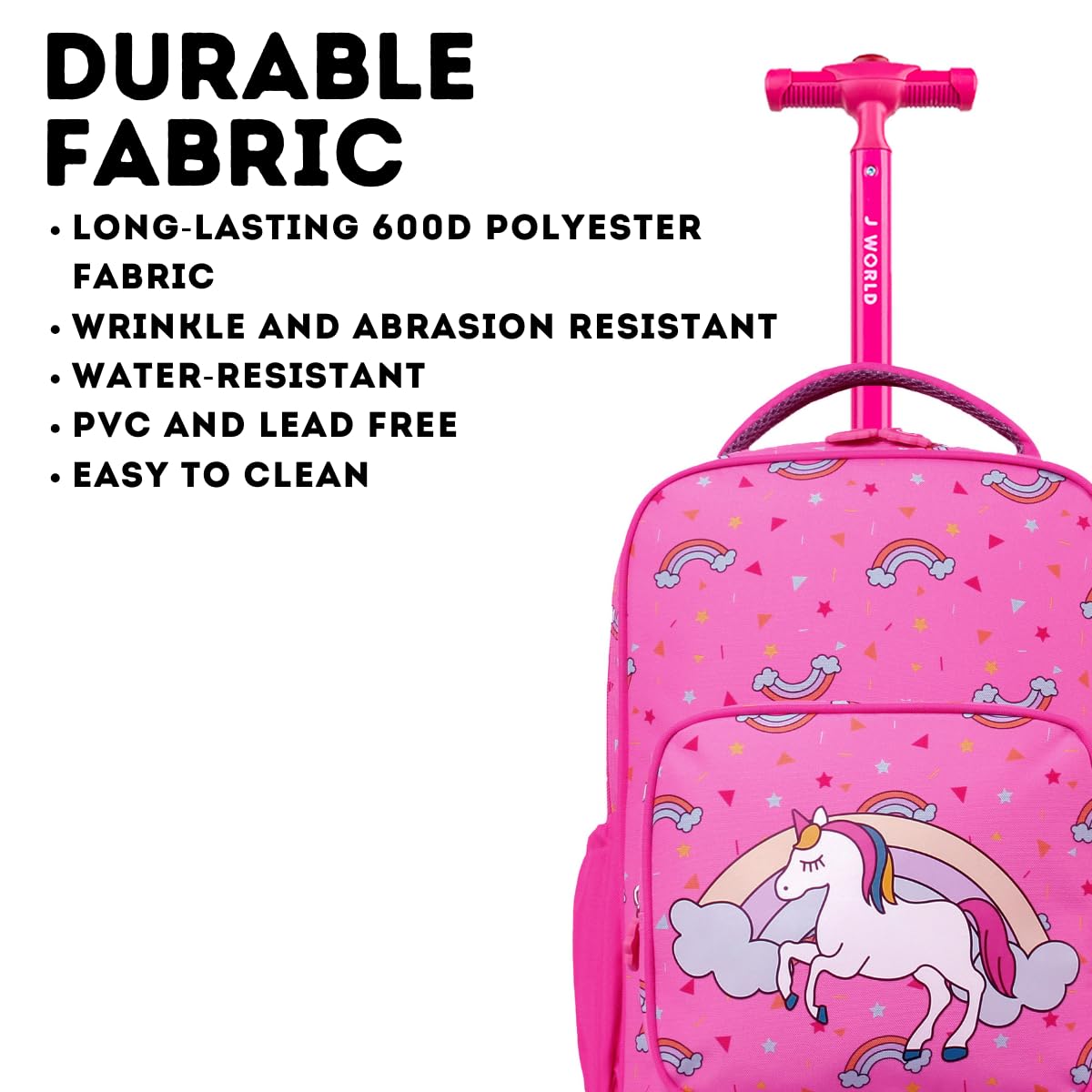 J World New York Sparkle Rolling Backpack - Image 5