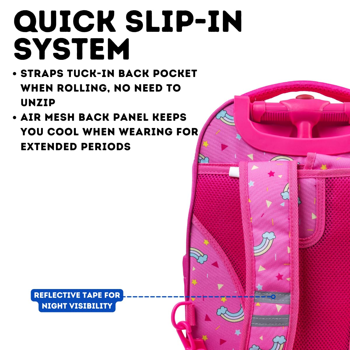 J World New York Sparkle Rolling Backpack - Image 6