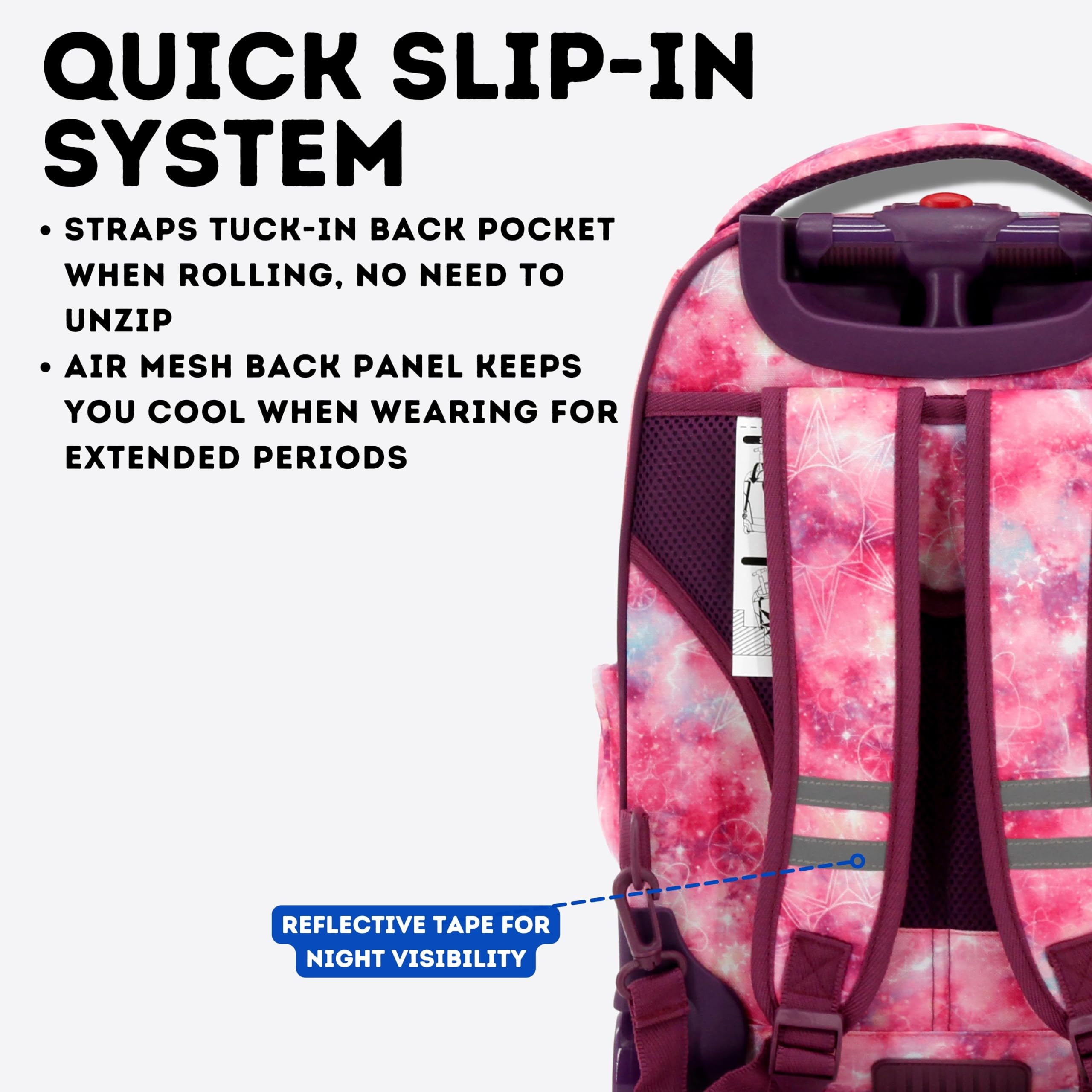 J World New York Sparkle Rolling Backpack - Image 6