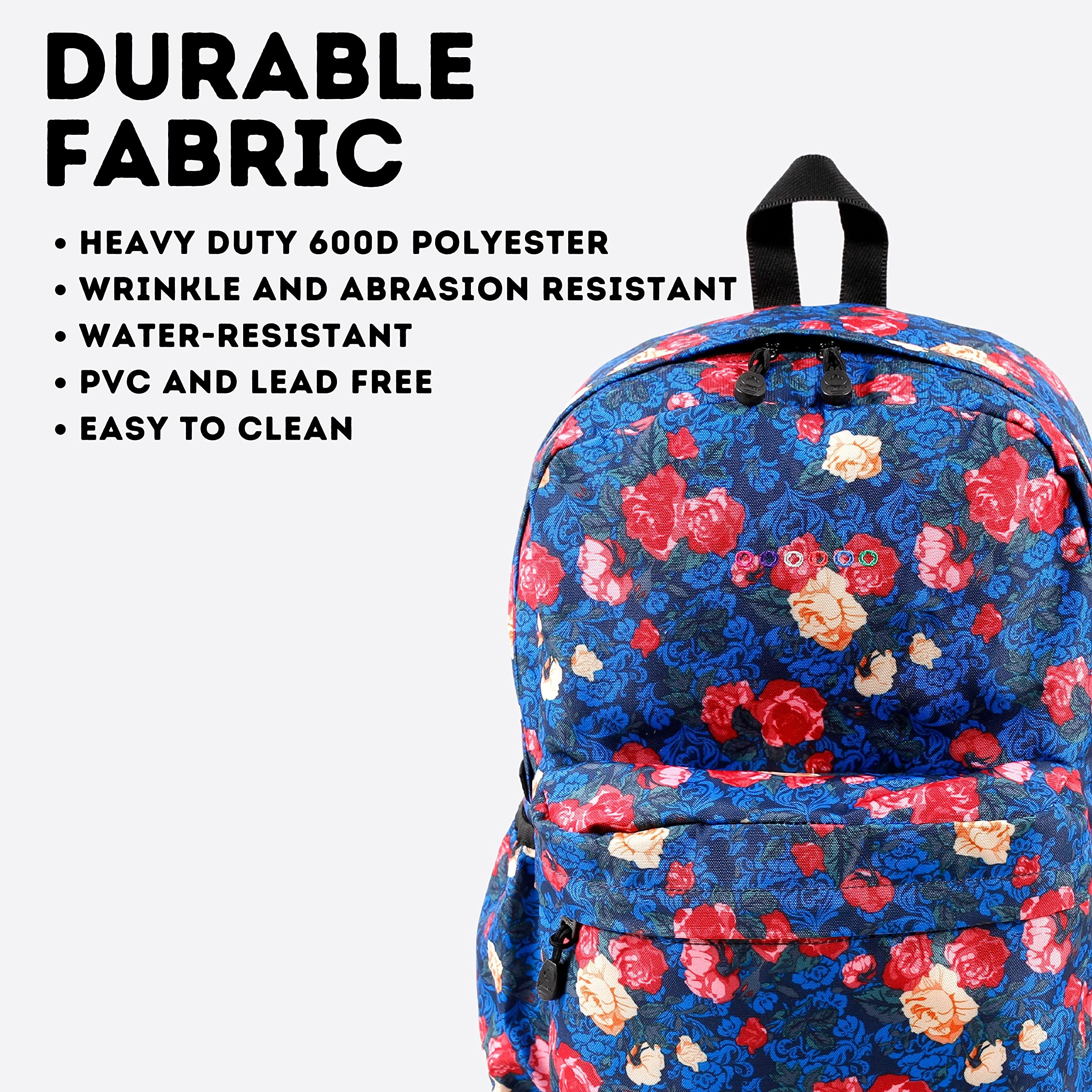 J World Oz Middle School Backpack for Girls & Women. Cute Kids Laptop Bookbag, Vintage Rose - Image 4