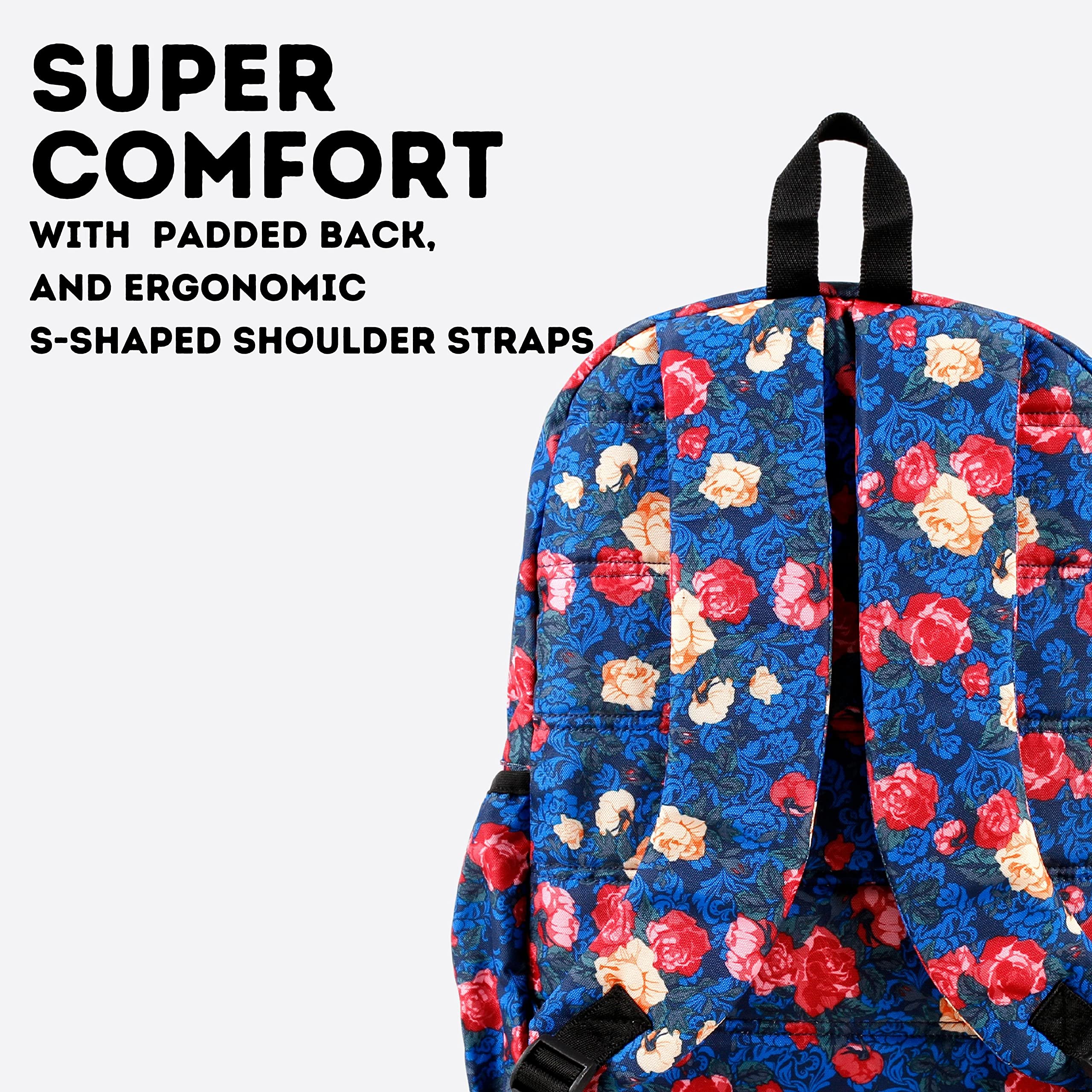 J World Oz Middle School Backpack for Girls & Women. Cute Kids Laptop Bookbag, Vintage Rose - Image 5