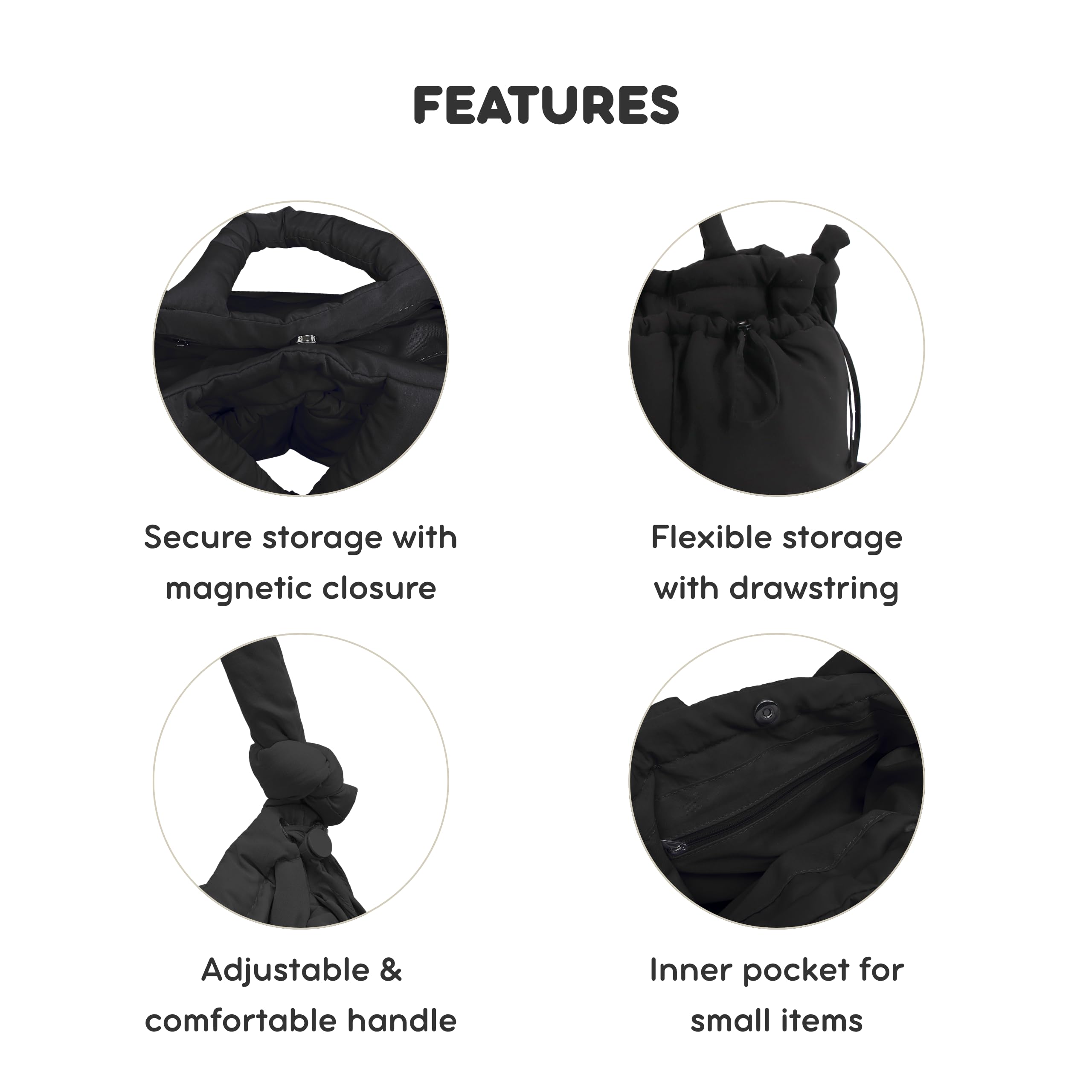 J World Quilted Puffer Tote Bag for Women. Puffy Shoulder Handbag Converts to Puff Backpack. Fluffy Bubble Purse Work Travel - Image 6