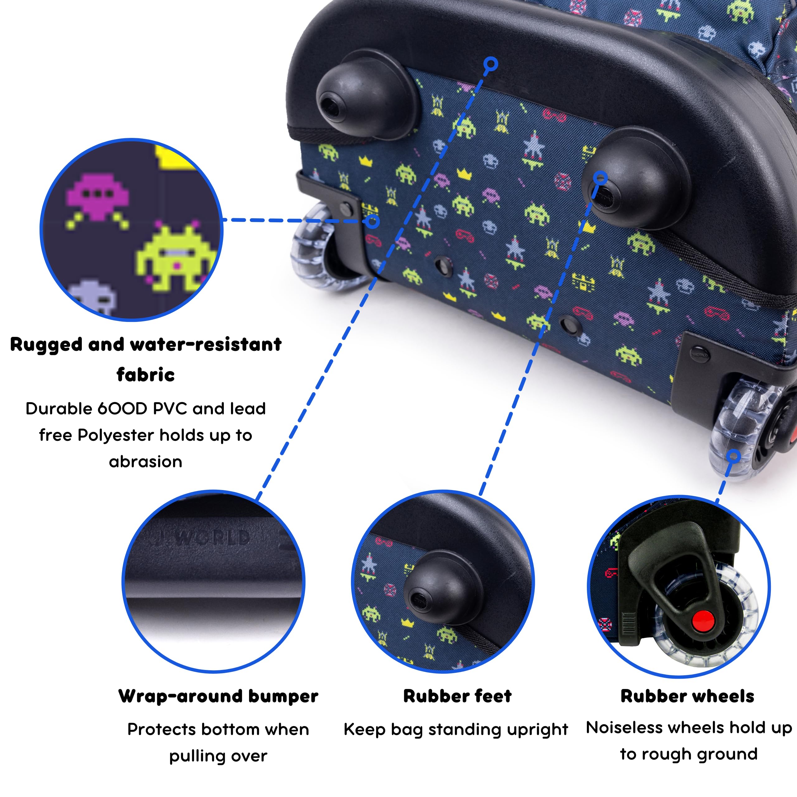 J World Sunny Rolling Backpack for Kids. Roller Bag With Wheels, Game - Image 4